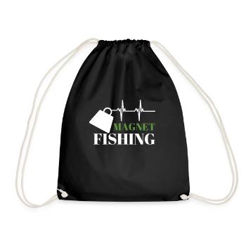 Magnet Fishing Magnet Fisher Fisherman - Turnbeutel - Schwarz - Vorne