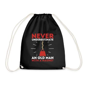 Magnet Fishing Magnet Fisher Fisherman - Drawstring Bag - black - Front
