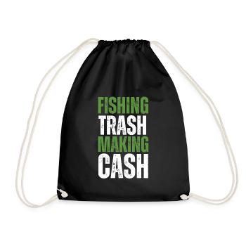 Magnet Fishing Magnet Fisher Fisherman - Turnbeutel - Schwarz - Vorne
