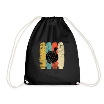 Onion Lover Retro Vegetables Vegan Gift idea - Turnbeutel - Schwarz - Vorne