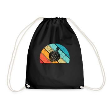 Onion Lover Retro Vegetables Vegan Gift idea - Turnbeutel - Schwarz - Vorne