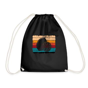 Lemon Fruit Lover Retro Lemonade Gift idea - Drawstring Bag - black - Front