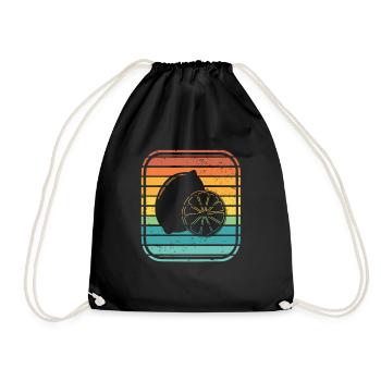 Lemon Fruit Lover Retro Lemonade Gift idea - Drawstring Bag - black - Front