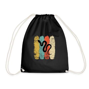Snake Retro Reptile Python Idée cadeau - Sac de sport léger - noir - Devant