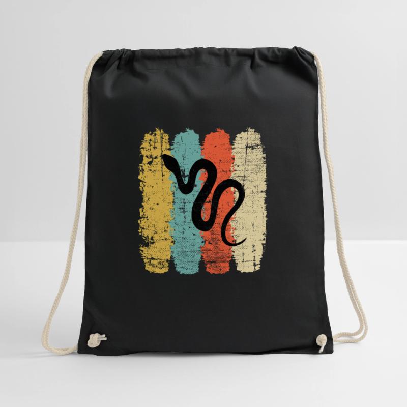 Snake Retro Reptile Python Gift idea Drawstring Bag
