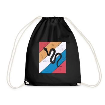 Snake Retro Reptile Python Idée cadeau - Sac de sport léger - noir - Devant