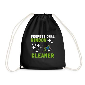 Window Cleaner Services Car Window Cleaning Window - Drawstring Bag - black - Front
