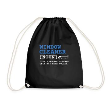 Window Cleaner Services Car Window Cleaning Window - Drawstring Bag - black - Front