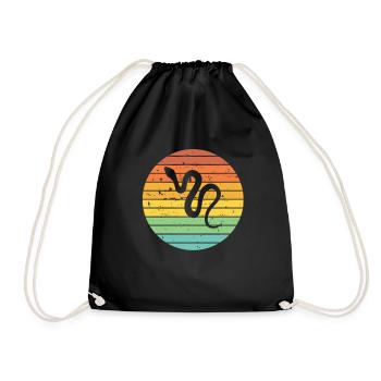 Snake Retro Reptile Python Idée cadeau - Sac de sport léger - noir - Devant