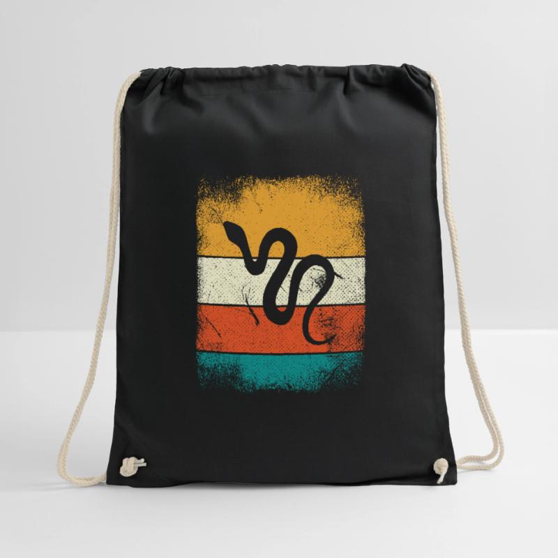 Snake Retro Reptile Python Gift idea Turnbeutel