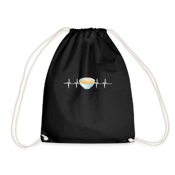 Cereal Grits Kasha Upma Rice And Morning Cornmeal - Drawstring Bag - black - Front