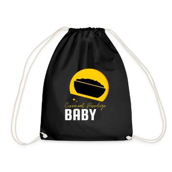 Cereal Grits Kasha Upma Rice And Morning Cornmeal - Drawstring Bag - black - Front
