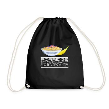 Cereal Grits Kasha Upma Rice And Morning Cornmeal - Drawstring Bag - black - Front
