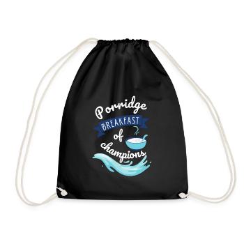 Cereal Grits Kasha Upma Rice And Morning Cornmeal - Drawstring Bag - black - Front