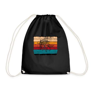 Olive food oil Retro Vegetarian Gift idea - Drawstring Bag - black - Front