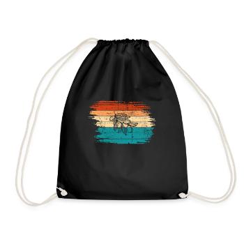 Olive food oil Retro Vegetarian Gift idea - Drawstring Bag - black - Front