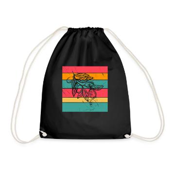 Olive food oil Retro Vegetarian Gift idea - Drawstring Bag - black - Front