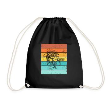 Olive food oil Retro Vegetarian Gift idea - Drawstring Bag - black - Front