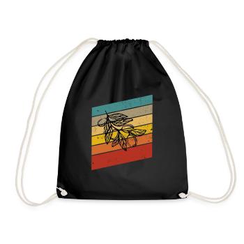 Olive food oil Retro Vegetarian Gift idea - Drawstring Bag - black - Front