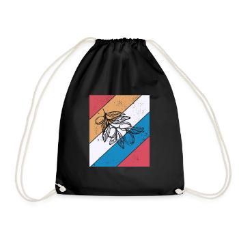 Olive food oil Retro Vegetarian Gift idea - Drawstring Bag - black - Front