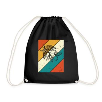 Olive food oil Retro Vegetarian Gift idea - Drawstring Bag - black - Front