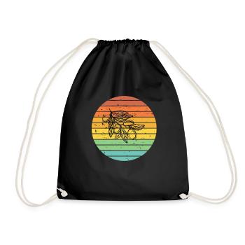 Olive food oil Retro Vegetarian Gift idea - Drawstring Bag - black - Front