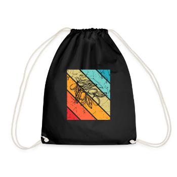 Olive food oil Retro Vegetarian Gift idea - Drawstring Bag - black - Front