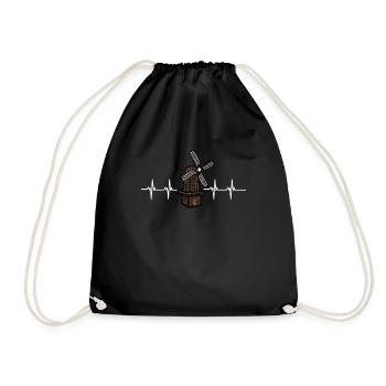 Netherlands Holland Windmill - Drawstring Bag - black - Front