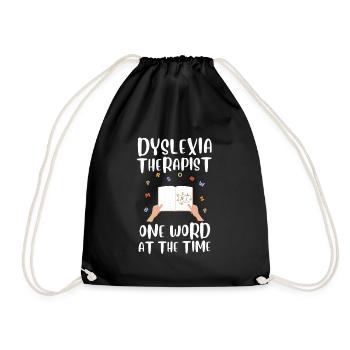 Dyslexic Reading Therapy Awareness Month, Dyslexia - Drawstring Bag - black - Front
