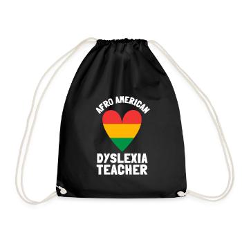 Dyslexic Reading Therapy Awareness Month, Dyslexia - Drawstring Bag - black - Front