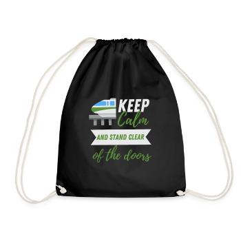 Public Transportation Stand Clear Of - Drawstring Bag - black - Front