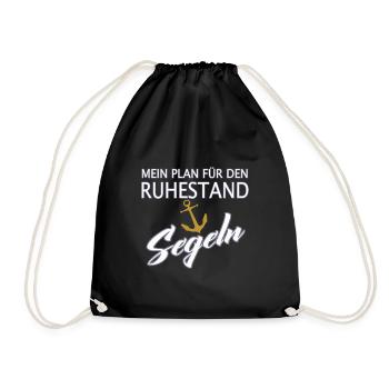 retirement sailing retirement plan sailor captain grandpa - Drawstring Bag - black - Front