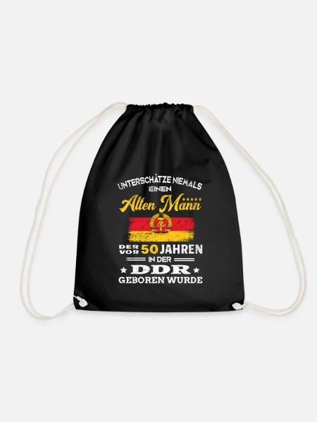 Geburtstag 50 Jahre DDR Geboren Alten Mann - Turnbeutel - Schwarz