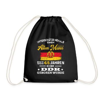 Anniversaire 65 ans Ossi RDA Né Vieil homme - Sac de sport léger - noir - Devant