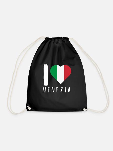 Venice Gondola Italy Venezia - Drawstring Bag - black