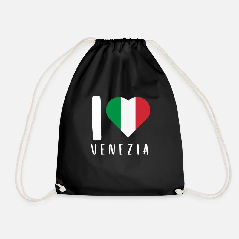 Venice Gondola Italy Venezia - Drawstring Bag - black
