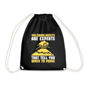 Volcanologists Geologist Magma Volcano - Drawstring Bag - black - Front