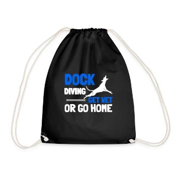 Dock Diving Canine Water Sport Dog Dock Jumping - Drawstring Bag - black - Front