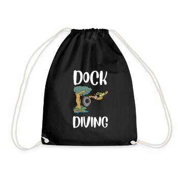 Dock Diving Canine Water Sport Dog Dock Jumping - Drawstring Bag - black - Front