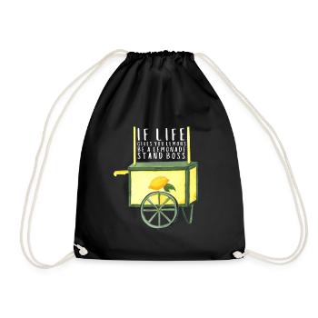 Sell Lemonade Stand Boss Juice Business Lemon - Drawstring Bag - black - Front
