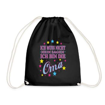 Coole Oma Geburtstagsgeschenk Omi Großmama Enkel - Turnbeutel - Schwarz - Vorne