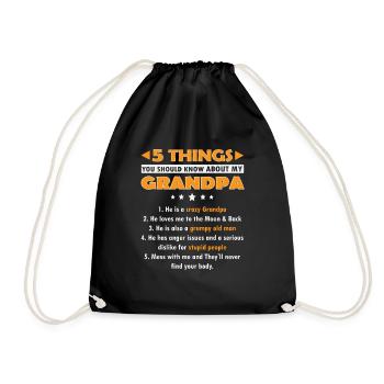 5 Things You Should Know About My Grandpa Opi Opa - Turnbeutel - Schwarz - Vorne