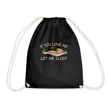 Si tu m'aimes, laisse-moi dormir Marmotte endormie - Sac de sport léger - noir - Devant