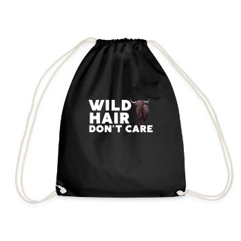 Highland Cow Breeder Scottish Cattle Hairy Cow - Drawstring Bag - black - Front