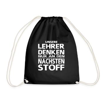 Lehrersprüche Schülersprüche Lehrer Denken Stoff - Turnbeutel - Schwarz - Vorne