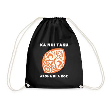 Maori Hei Tiki Tribal Tattoo New Zealand - Drawstring Bag - black - Front