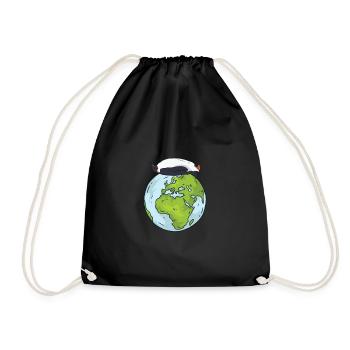 Earth Day Cute Penguin loves world - Turnbeutel - Schwarz - Vorne