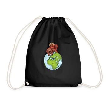 Earth Day Cute Sloth loves world - Turnbeutel - Schwarz - Vorne