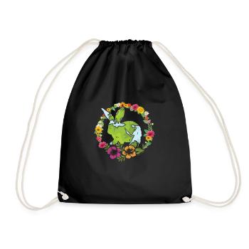 Earth Day Cute Rabbit loves Planet World - Turnbeutel - Schwarz - Vorne