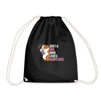 I Love my Hamster Owner Saying - Drawstring Bag - black - Front